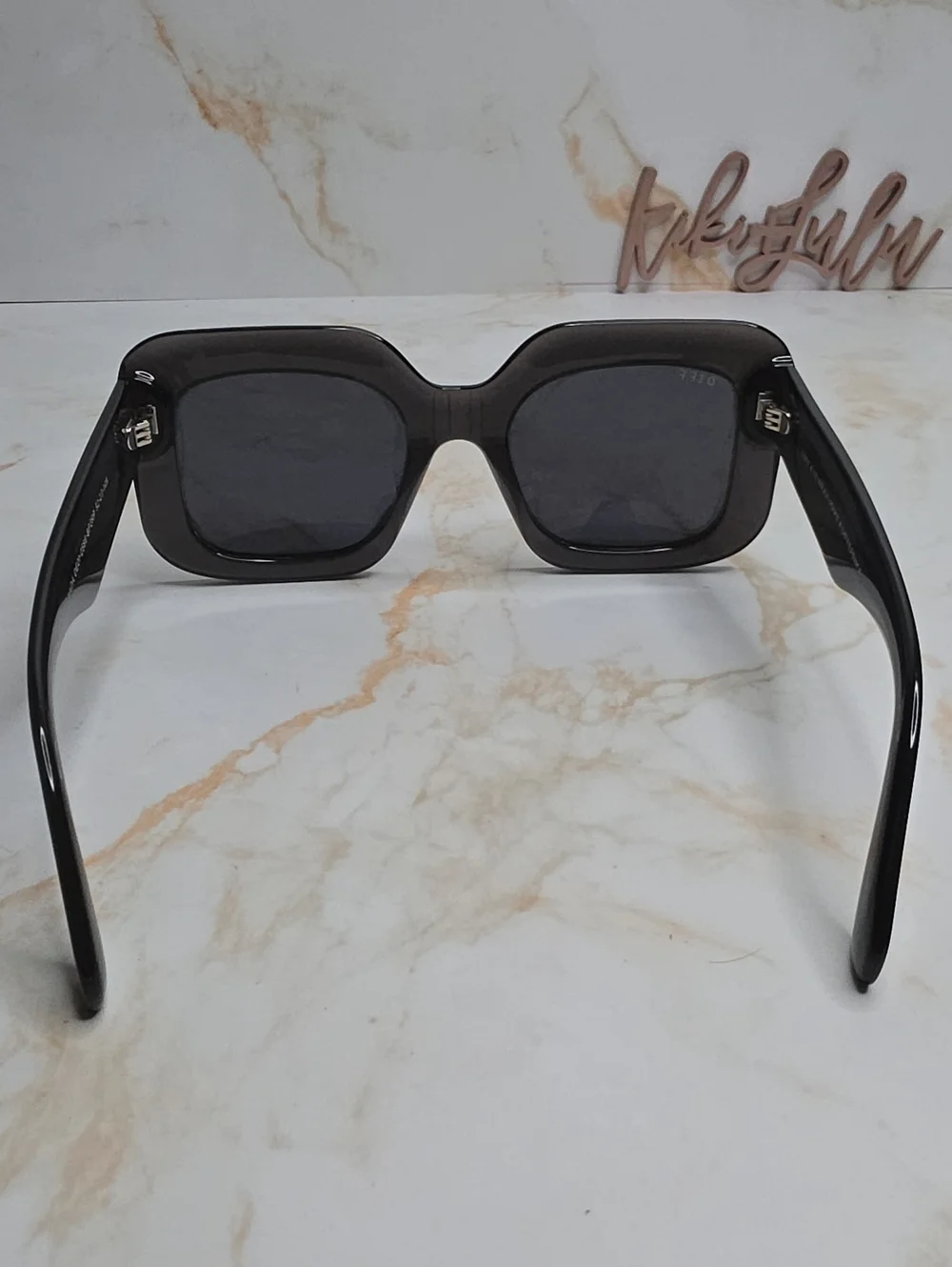 DIFF Eyewear Giada Grey Black Oversized Square Sunglasses